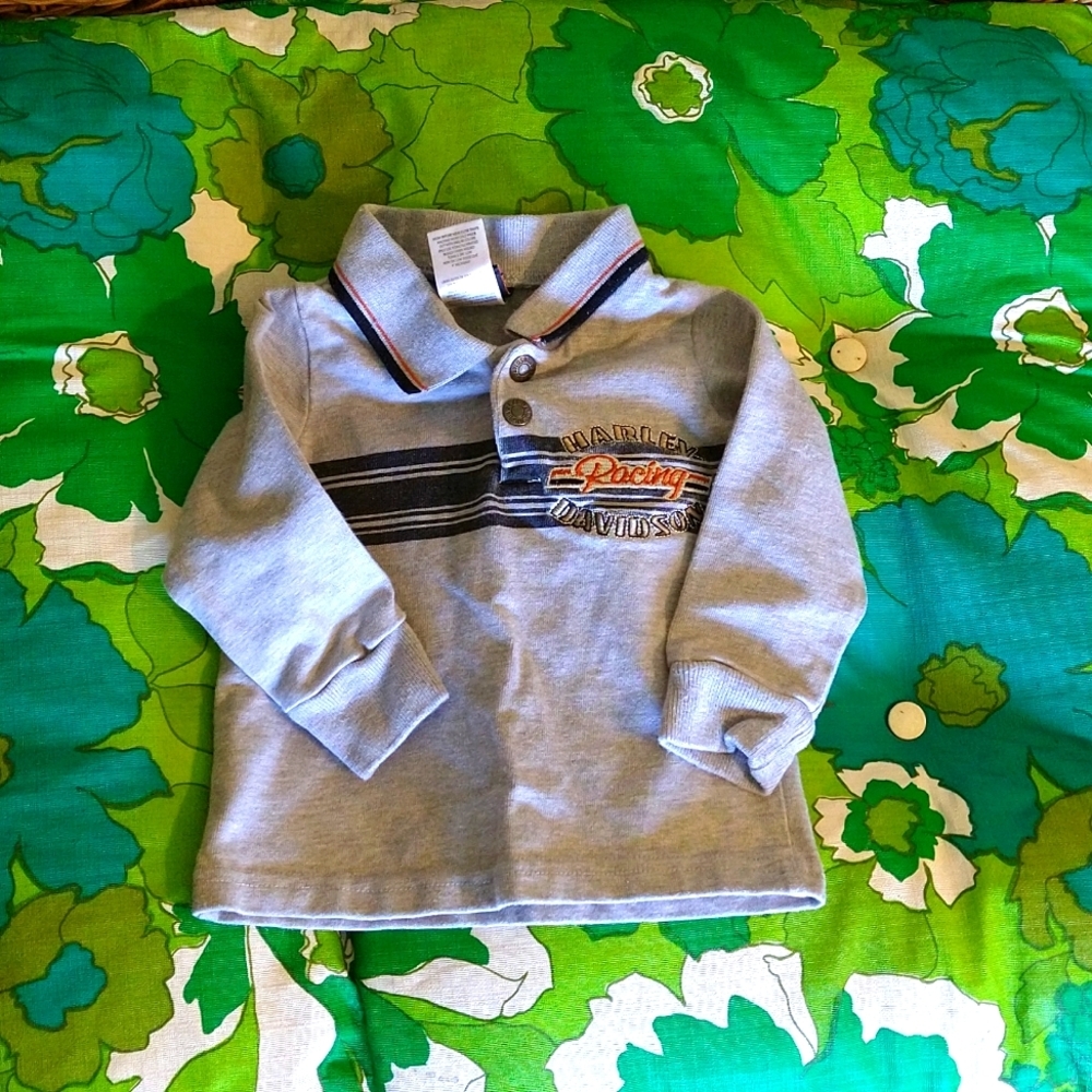 Harley Davidson Racing Long Sleeve Polo - Picture 2 of 5